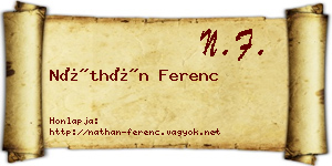 Náthán Ferenc névjegykártya