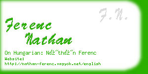 ferenc nathan business card